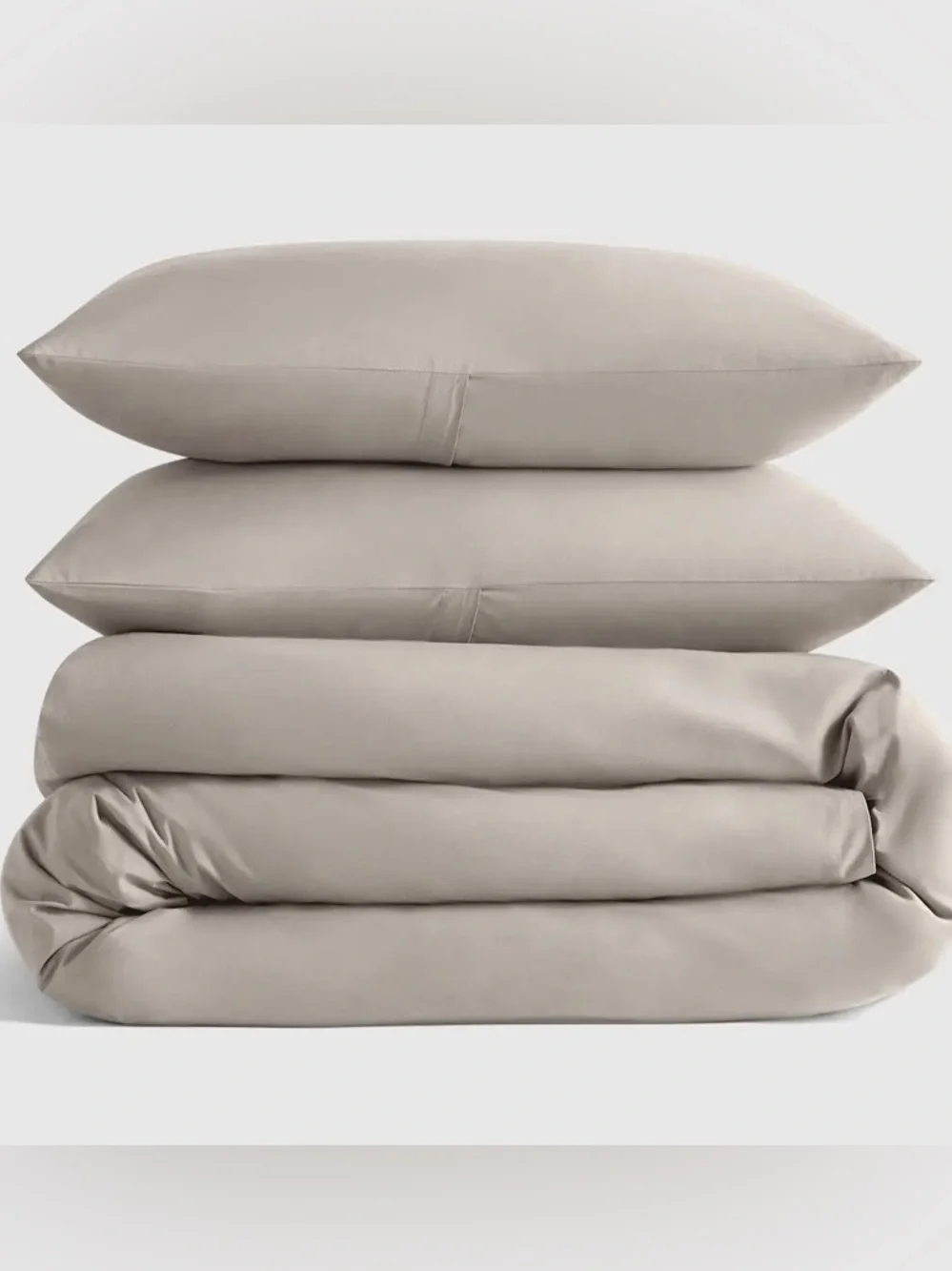 NEW Quince Organic Crisp Percale Duvet Cover Set, King/Cal (Dove)